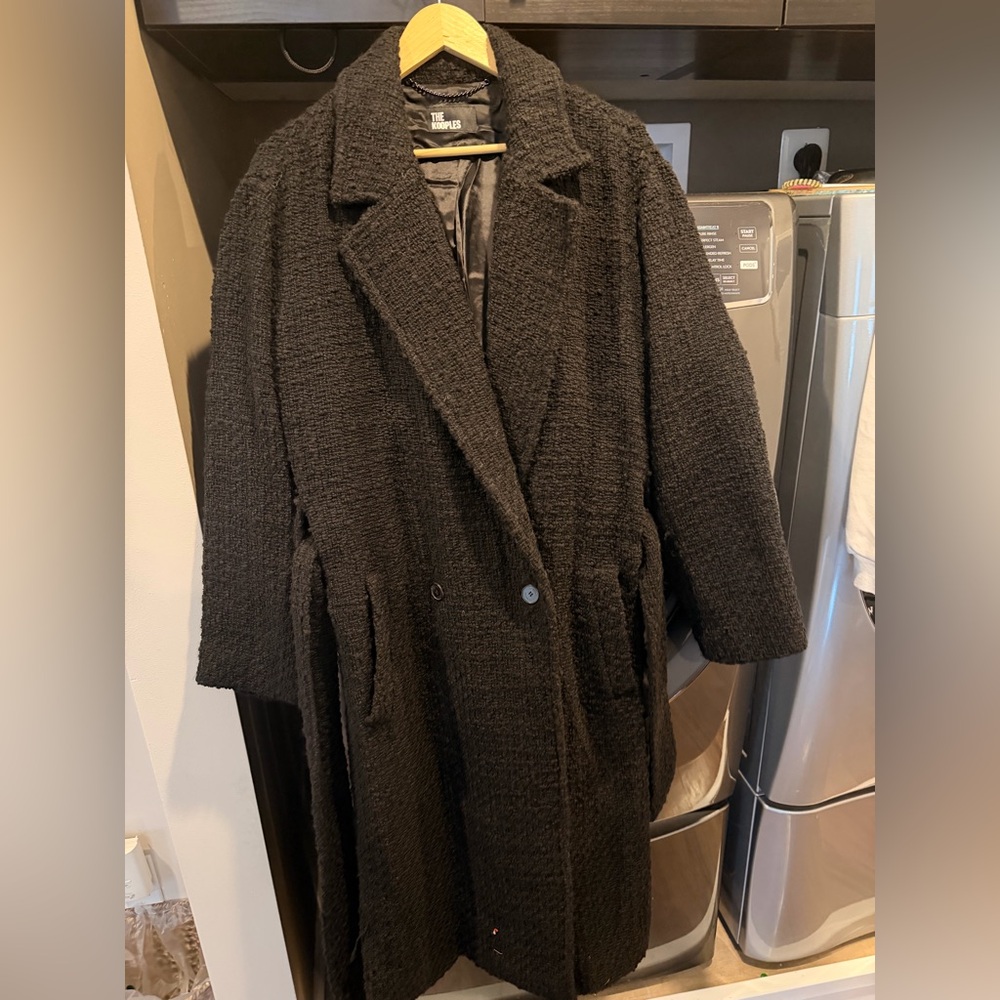 $810 NWT The Kooples Black Women's Tweed Coat size 36 (US 4, can also fit a 6)